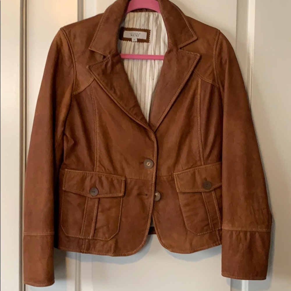 Ladies leather jacket tan soft leather